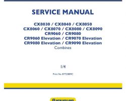 Service Manual for New Holland Combine model CX8060