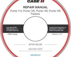 Service Manual on CD for Case IH Tractors model PUMA 140