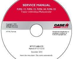 Service Manual on CD for Case IH Tractors model PUMA 140