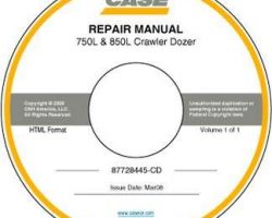 Service Manual on CD for Case Dozers model 850L