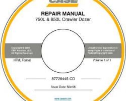 Service Manual on CD for Case Dozers model 750L