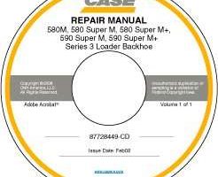Shop Service Repair Manual on CD for Case Loader backhoes model 580 Super M