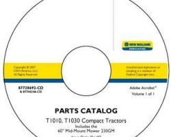 Parts Catalog on CD for New Holland Tractors model T1030