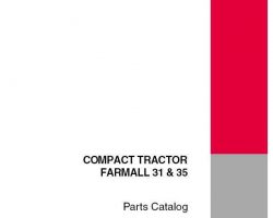 Parts Catalog for Case IH Tractors model Farmall 31