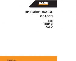 Case Motor graders model 885 Operator's Manual