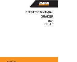 Case Motor graders model 845 Operator's Manual