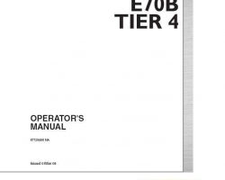 New Holland CE Excavators model E70B Operator's Manual