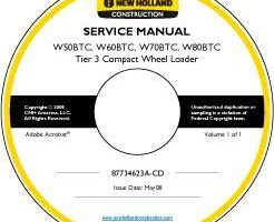 Service Manual on CD for New Holland CE WHEEL LOADERS model W60BTC