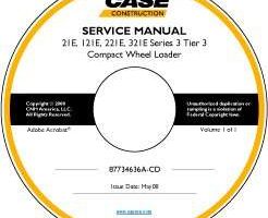 Service Manual on CD for Case Compact wheel loaders model 121E