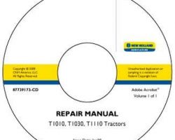 Service Manual on CD for New Holland Tractors model T1010