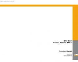 Case Skid steers / compact track loaders model Skid Steer 410 Operator's Manual