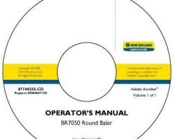 Operator's Manual on CD for New Holland Balers model BR7050