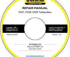 Service Manual on CD for New Holland CE Telehandlers model M427