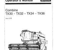 Operator's Manual for New Holland Combine model TX34