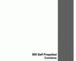 Operator's Manual for Case IH Combine model 900