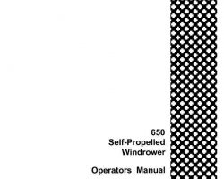 Operator's Manual for Case IH Windrower model 650