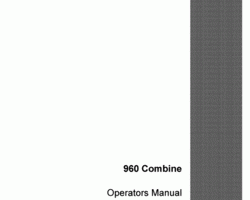 Operator's Manual for Case IH Combine model 960
