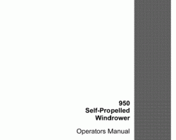 Operator's Manual for Case IH Windrower model 950