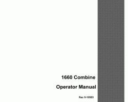 Operator's Manual for Case IH Combine model 1660