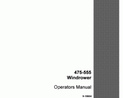 Operator's Manual for Case IH Windrower model 475