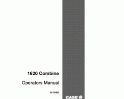 Operator's Manual for Case IH Combine model 1620