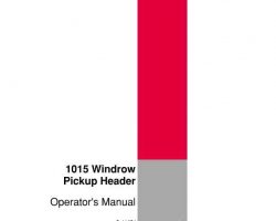 Operator's Manual for Case IH Windrower model 1015