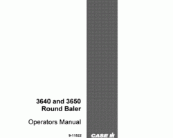 Operator's Manual for Case IH Balers model 3640