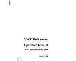 Operator's Manual for Case IH Skid steers / compact track loaders model 1845C