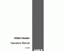 Operator's Manual for Case IH Headers model 1020