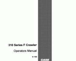 Case Dozers model 310F Operator's Manual