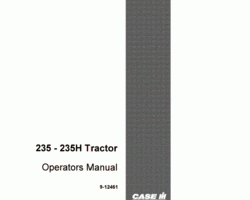Operator's Manual for Case IH Tractors model 235