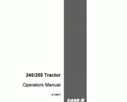 Operator's Manual for Case IH Tractors model 255