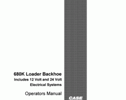 Case Loader backhoes model 24 Operator's Manual