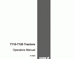 Operator's Manual for Case IH Tractors model 7120