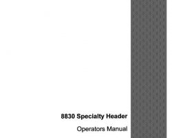 Operator's Manual for Case IH Headers model 8830