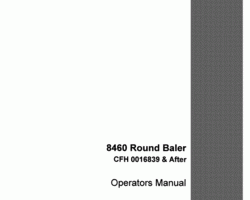 Operator's Manual for Case IH Balers model 8460