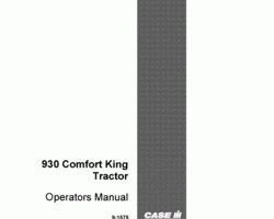 Operator's Manual for Case IH Tractors model 930