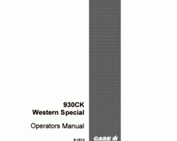 Operator's Manual for Case IH Tractors model 930CK