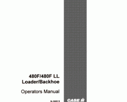 Case Loader backhoes model 480FLL Operator's Manual