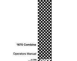 Operator's Manual for Case IH Combine model 1670