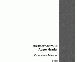 Operator's Manual for Case IH Headers model 8825