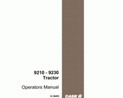 Operator's Manual for Case IH Tractors model 9210