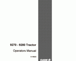 Operator's Manual for Case IH Tractors model 9280