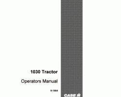Operator's Manual for Case IH Tractors model 1030