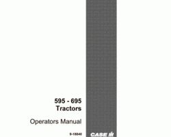 Operator's Manual for Case IH Tractors model 595