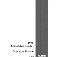 Case Wheel loaders model W26 Operator's Manual
