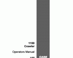 Case Dozers model 1150 Operator's Manual