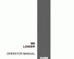 Case Wheel loaders model W8C Operator's Manual