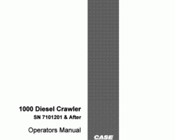 Case Dozers model 1000C Operator's Manual