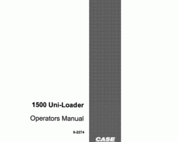 Case Skid steers / compact track loaders model 1530 Operator's Manual